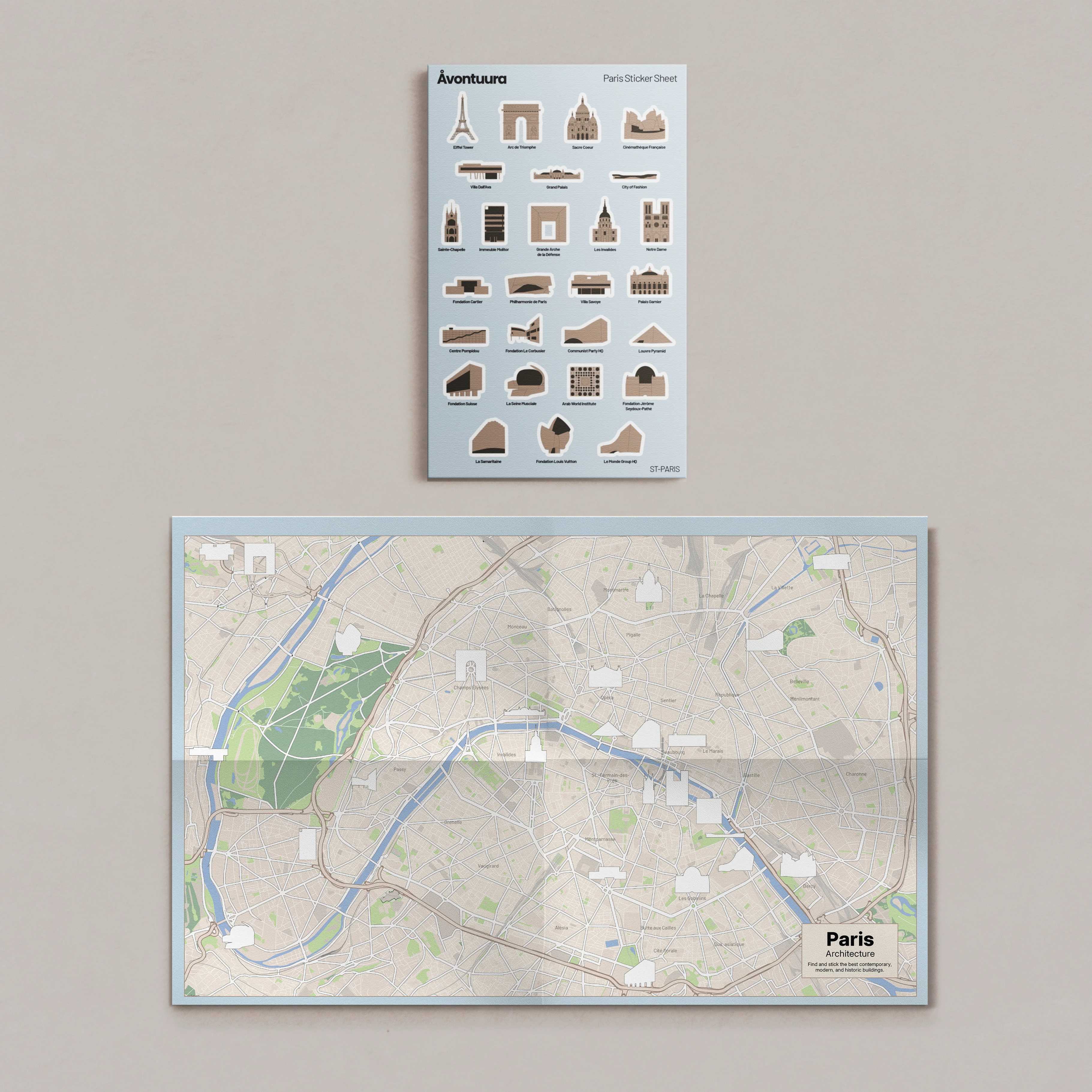 Paris Sticker & Map Set